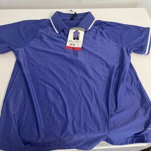 NWT Mondetta Women's 1/4-Zip Short Sleeve Polo Shirt, Blue, Size M